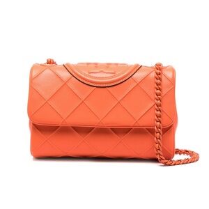 New Tory Burch Fleming Small Convertible Orange Shoulder Bag SOLD OUT!!